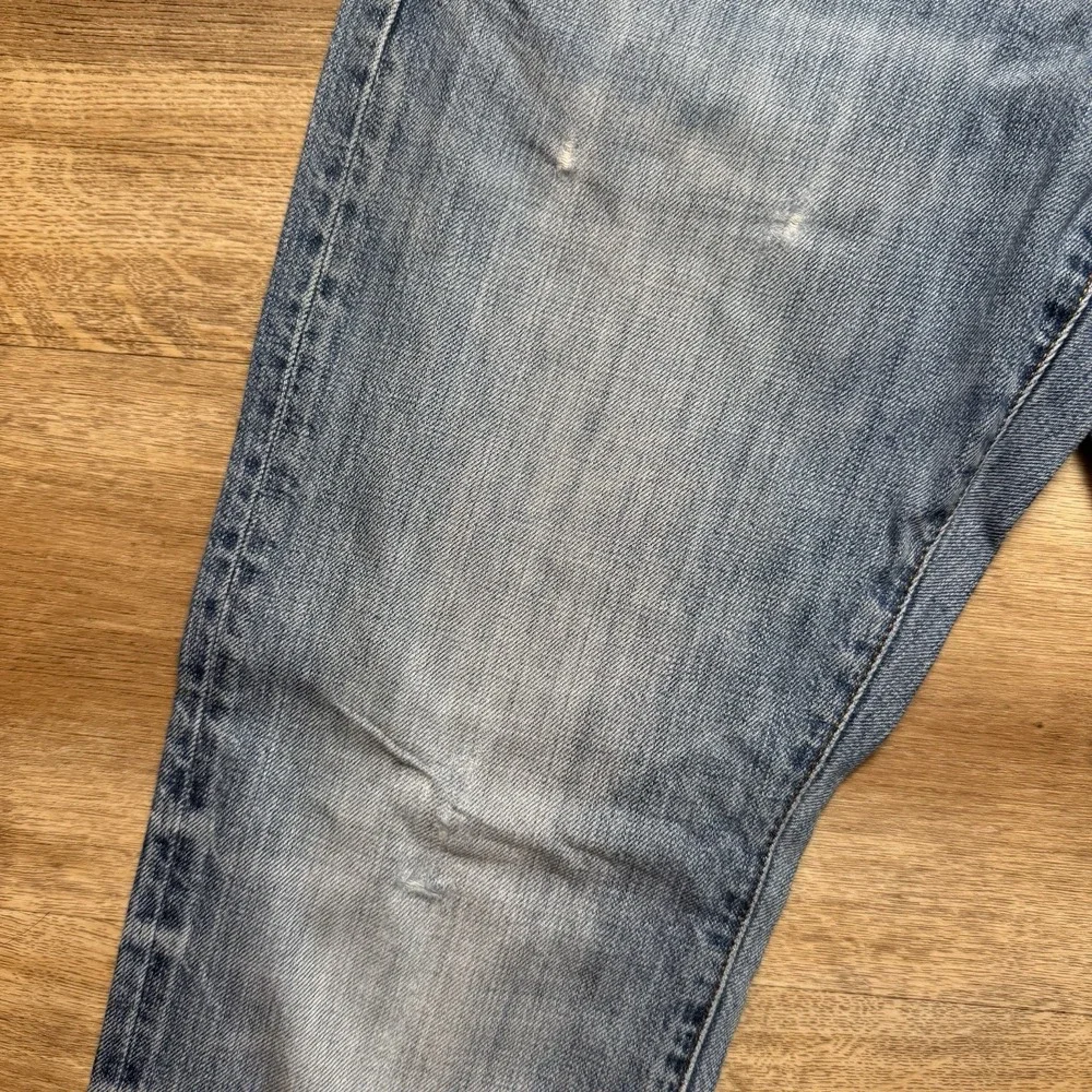 G-Star Raw 3301 Tapered Jeans Mens 27x30 Light Blue Distressed‎ Button Fly Pants